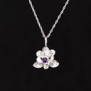 Pendant Phalaenopsis orchid 2 with amethyst 