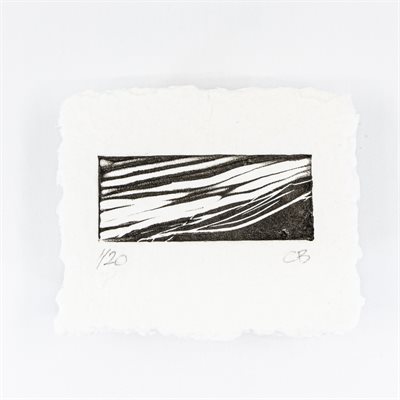 Jusqu'au bord, linogravure sur papier fait main, non encadré Jusqu'au bord, linogravure sur papier fait main, non encadré
