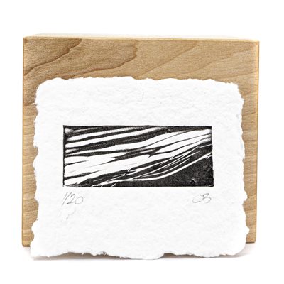 Jusqu'au bord, linogravure sur papier fait main, non encadré Jusqu'au bord, linogravure sur papier fait main, non encadré