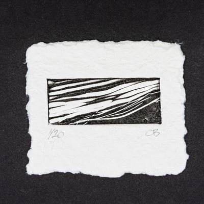 Jusqu'au bord, linogravure sur papier fait main, non encadré Jusqu'au bord, linogravure sur papier fait main, non encadré