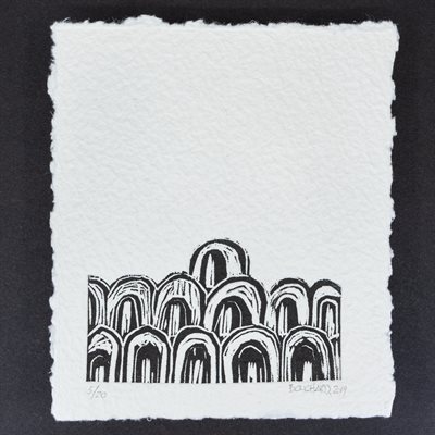 Monsieur k, linogravure sur papier fait main, non encadrée Monsieur k, linogravure sur papier fait main, non encadrée