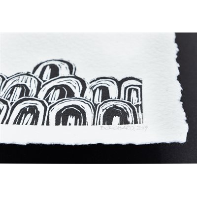 Monsieur k, linogravure sur papier fait main, non encadrée Monsieur k, linogravure sur papier fait main, non encadrée