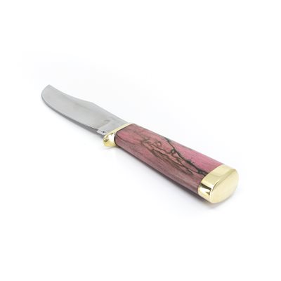 Couteau en érable coti stabilisé et teinté rose Couteau en érable coti stabilisé et teinté rose
