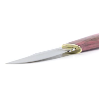 Couteau en érable coti stabilisé et teinté rose Couteau en érable coti stabilisé et teinté rose