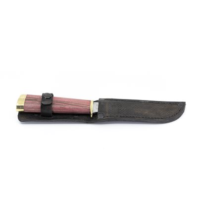 Couteau en érable coti stabilisé et teinté rose Couteau en érable coti stabilisé et teinté rose