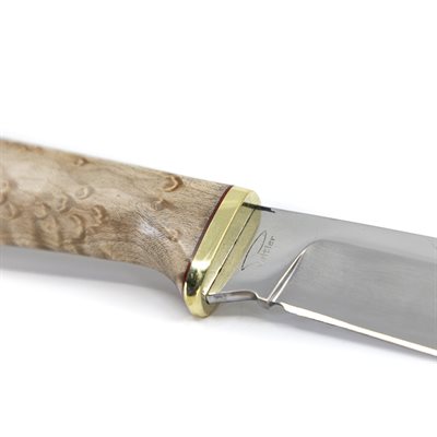 Couteau en érable piqué stabilisé et carton vulcanisé Couteau en érable piqué stabilisé et carton vulcanisé
