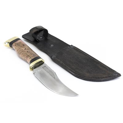 Couteau en érable coti stabilisé teinté rose et bois d'ébène Couteau en érable coti stabilisé teinté rose et bois d'ébène