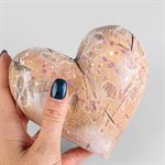 Heart to Hold – Tactile Gypsum Polymer Sculpture – Blush Beige