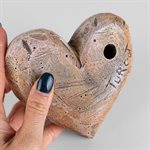 Heart to Hold – Tactile Gypsum Polymer Sculpture – Blush Beige