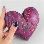 Heart to Hold – Tactile Gypsum Polymer Sculpture – Plum