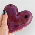 Heart to Hold – Tactile Gypsum Polymer Sculpture – Plum