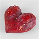 Heart to Hold – Tactile Gypsum Polymer Sculpture – Deep Red