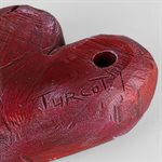 Heart to Hold – Tactile Gypsum Polymer Sculpture – Deep Red