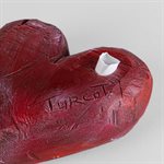 Heart to Hold – Tactile Gypsum Polymer Sculpture – Deep Red