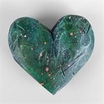 Heart to Hold – Tactile Gypsum Polymer Sculpture – Forest Green