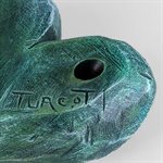 Heart to Hold – Tactile Gypsum Polymer Sculpture – Forest Green