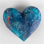 Heart to Hold – Tactile Gypsum Polymer Sculpture – Turquoise Blue