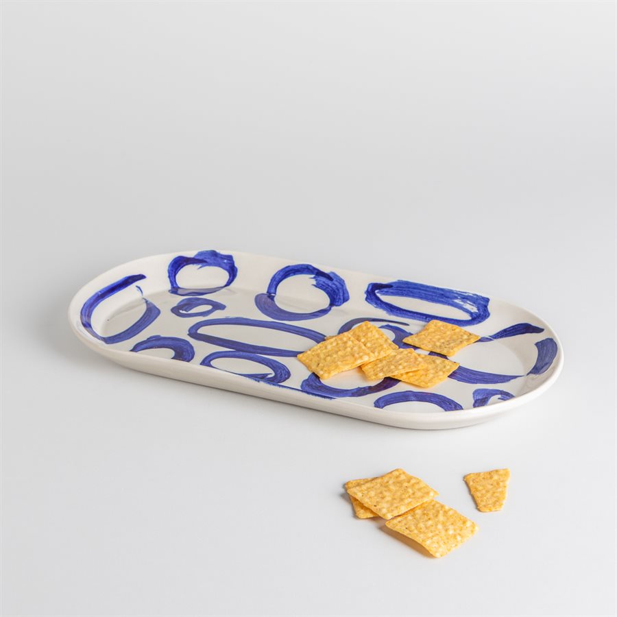 Small Oval Plate - Blue My Love 14