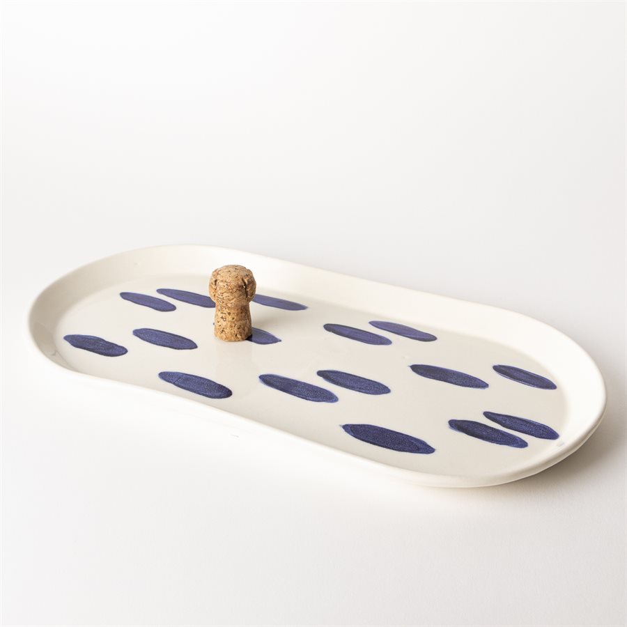 Large Oval Plate (Tray) - Blue My Love 3