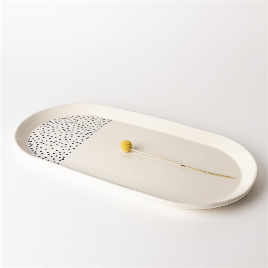 Large Oval Plate (Tray) - Blue My Love 4
