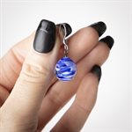 Boucle d'oreille goutte marbré en verre Bleu
