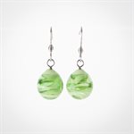 Boucle d'oreille goutte marbré en verre Vert