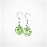 Boucle d'oreille goutte marbré en verre Vert