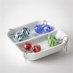 Marbled glass drop shaped earring 