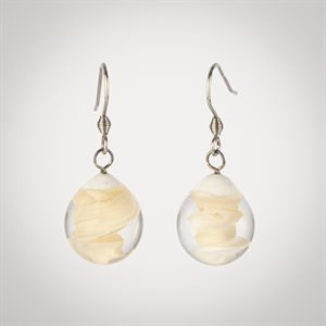 Twisted Glass Drop Earring White