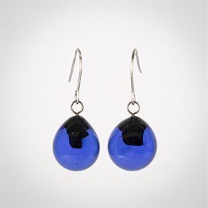 Two-tone glass drop earring Blue