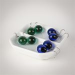 Boucle d'oreille goutte bicolore en verre 