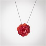 Collier petite rose en verre rouge Collier petite rose en verre rouge