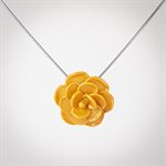 Collier petite rose en verre jaune