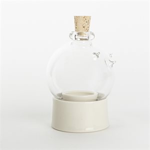 Mini-serre en céramique et verre