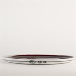 Assiette repas en porcelaine en porcelaine avec intérieur rouge