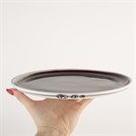 Assiette repas en porcelaine en porcelaine avec intérieur rouge