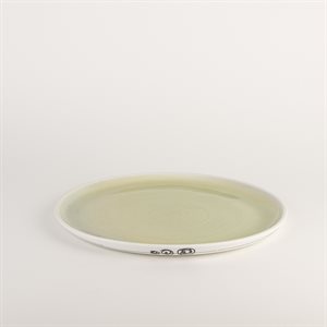 Assiette repas en porcelaine en porcelaine avec intérieur vert