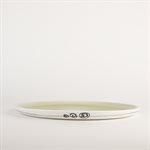 Porcelain dinner plate with green interior