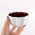 Porcelain umbrella bowl with red interior