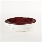 Porcelain pasta bowl with red and green interior