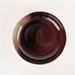 Porcelain pasta bowl with red and green interior