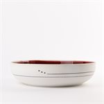 Porcelain pasta bowl with red interior