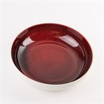 Porcelain pasta bowl with red interior