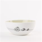 Small round porcelain bowl with green interior