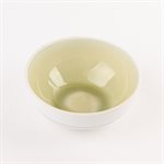 Small round porcelain bowl with green interior