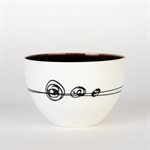 Small red porcelain yogurt bowl
