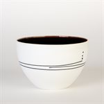 Small red porcelain yogurt bowl