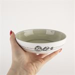 Small porcelain pasta bowl with green interior