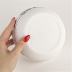 Small porcelain pasta bowl with green interior