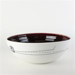 High salad ceramic bowl with red interior